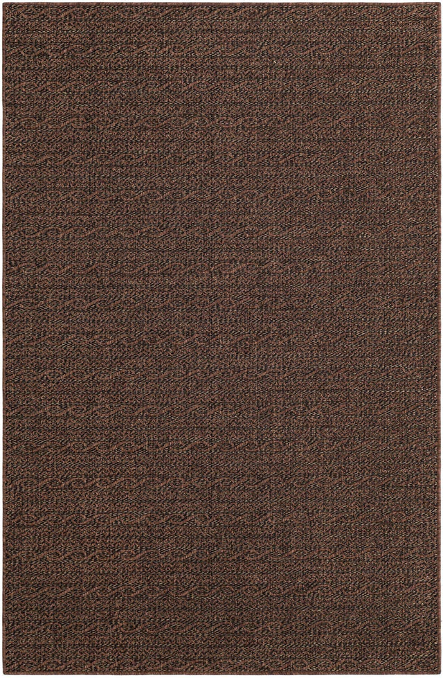 Brown 5' 3 x 8' Outdoor Modern Rectangle Area Rug Weather Resistant for Patio, Deck, Terrace, Balcony, Porch 100% Polypropylene Modern Outside Carpet for Sale at Rug Engine