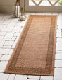 Light Brown 2' x 6' 1 Outdoor Border Runner Area Rug Weather Resistant for Patio, Deck, Terrace, Balcony, Porch