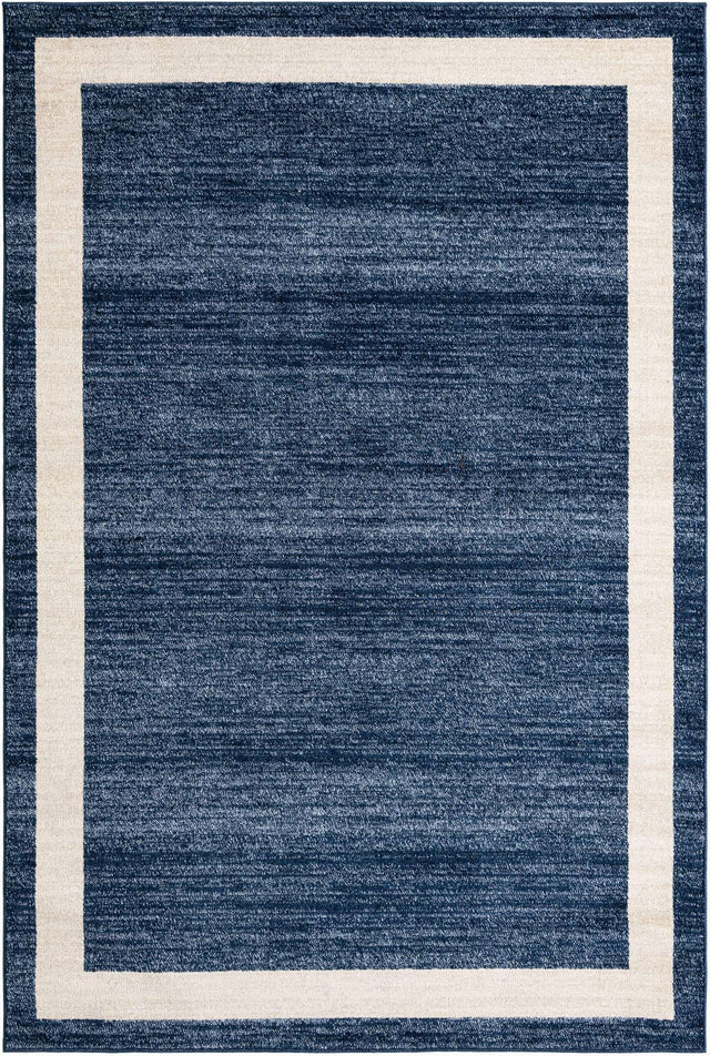 Navy Blue 6' 1 x 9' Del Mar Rectangle Area Rug 100% Polypropylene Easy Clean Stain Resistant Vivid Modern Carpet Mat for Home Decor Interior Designing for Sale at Rug Engine