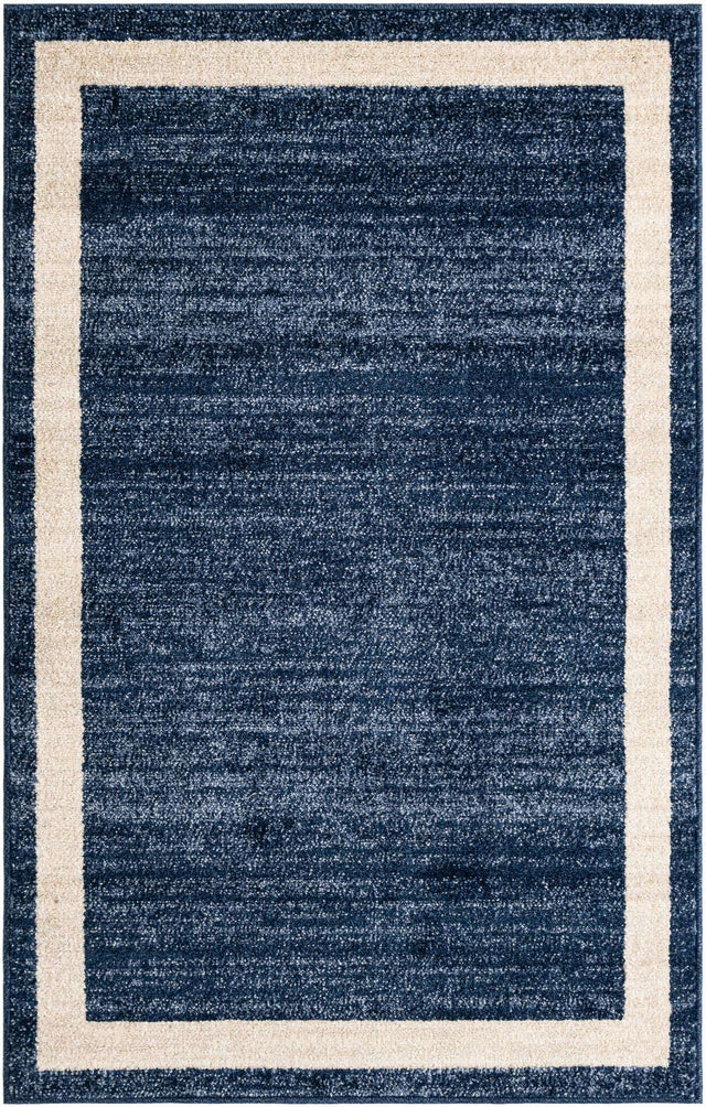 Navy Blue 3' 1 x 5' 3 Del Mar Rectangle Area Rug 100% Polypropylene Easy Clean Stain Resistant Vivid Modern Carpet Mat for Home Decor Interior Designing for Sale at Rug Engine
