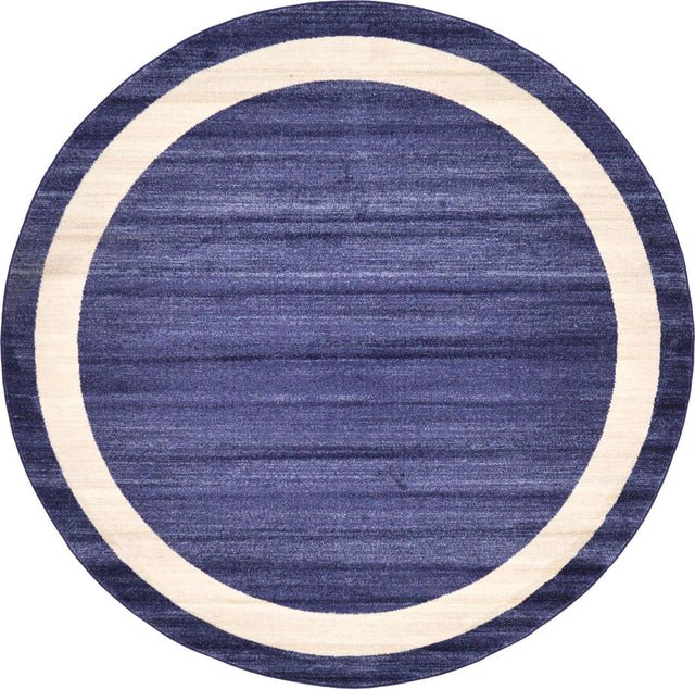 Navy Blue 7' 10 x 7' 10 Del Mar Round Area Rug 100% Polypropylene Easy Clean Stain Resistant Vivid Modern Carpet Mat for Home Decor Interior Designing for Sale at Rug Engine