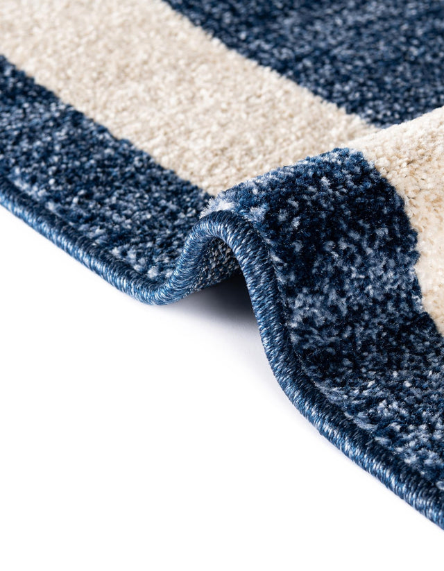 Navy Blue 6' 1 x 6' 1 Del Mar Round Area Rug 100% Polypropylene Easy Clean Stain Resistant Vivid Modern Carpet Mat for Home Decor Interior Designing for Sale at Rug Engine