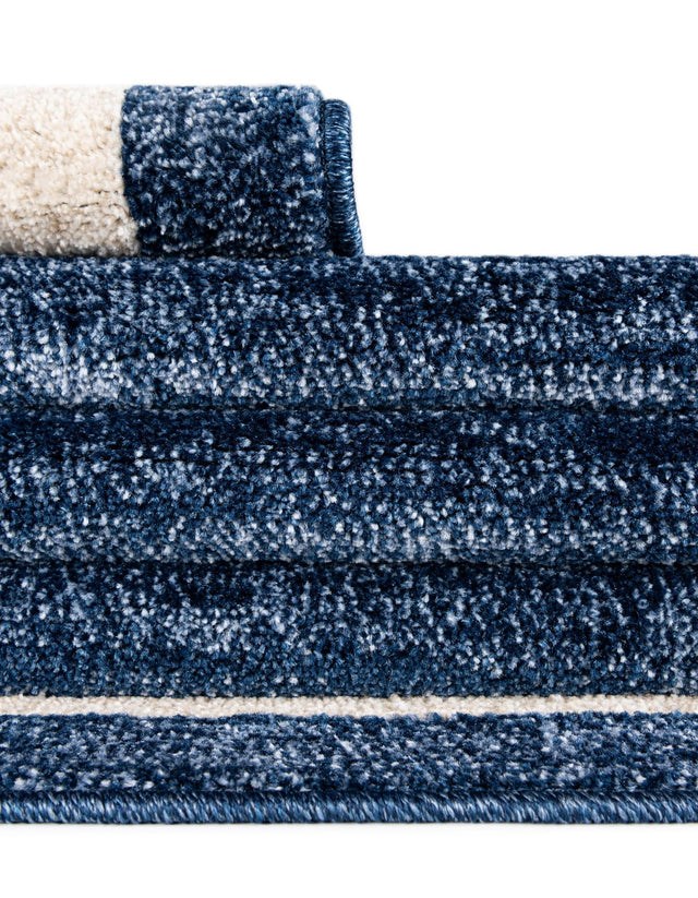 Navy Blue 4' 1 x 4' 1 Del Mar Round Area Rug 100% Polypropylene Easy Clean Stain Resistant Vivid Modern Carpet Mat for Home Decor Interior Designing for Sale at Rug Engine