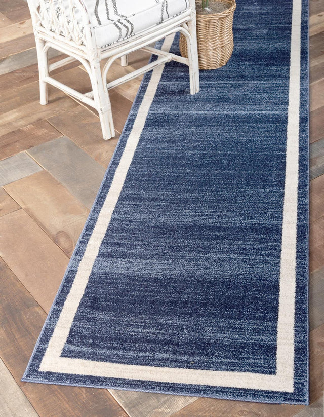 Navy Blue 2' x 8' Del Mar Runner Area Rug 100% Polypropylene Easy Clean Stain Resistant Vivid Modern Carpet Mat for Home Decor Interior Designing for Sale at Rug Engine