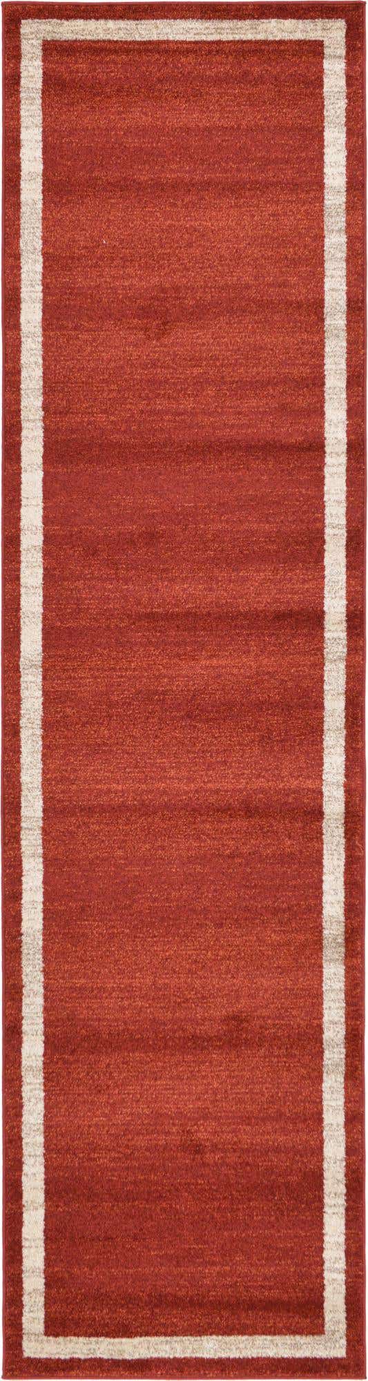 Terracotta 2' 7 x 10' Del Mar Runner Area Rug 100% Polypropylene Easy Clean Stain Resistant Vivid Modern Carpet Mat for Home Decor Interior Designing for Sale at Rug Engine