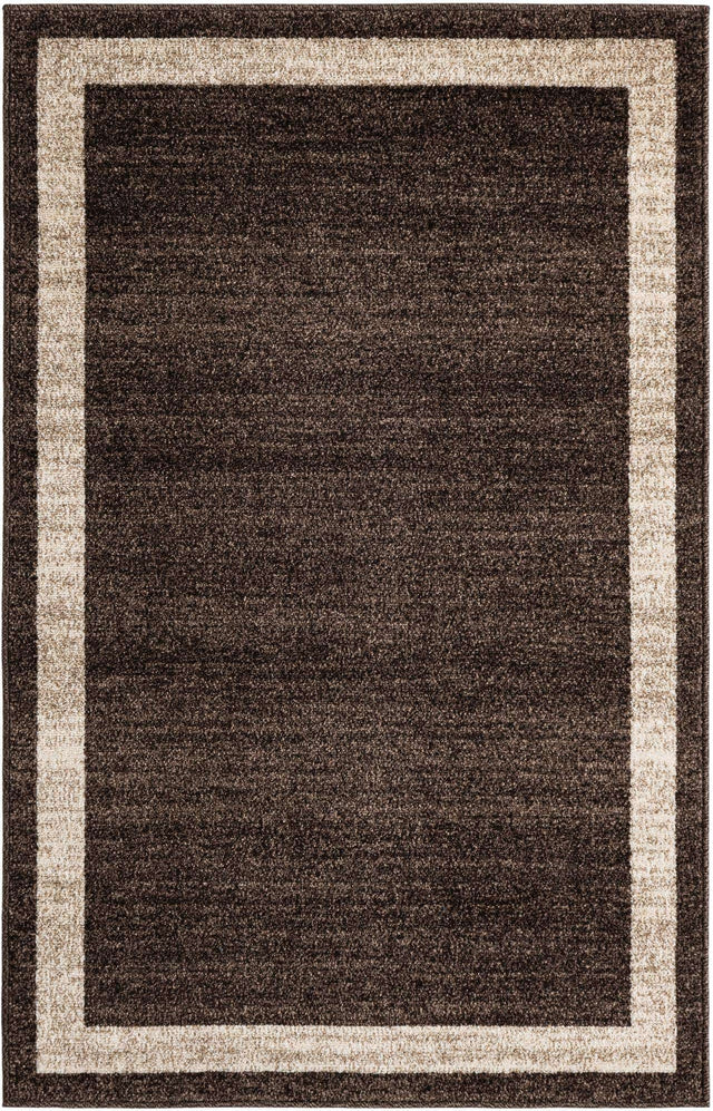 Brown 3' 1 x 5' 3 Del Mar Rectangle Area Rug 100% Polypropylene Easy Clean Stain Resistant Vivid Modern Carpet Mat for Home Decor Interior Designing for Sale at Rug Engine