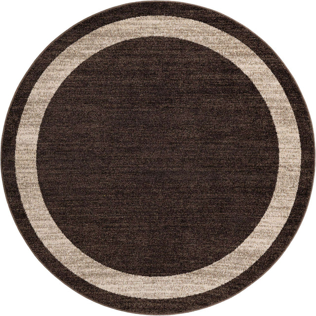 Brown 6' 1 x 6' 1 Del Mar Round Area Rug 100% Polypropylene Easy Clean Stain Resistant Vivid Modern Carpet Mat for Home Decor Interior Designing for Sale at Rug Engine