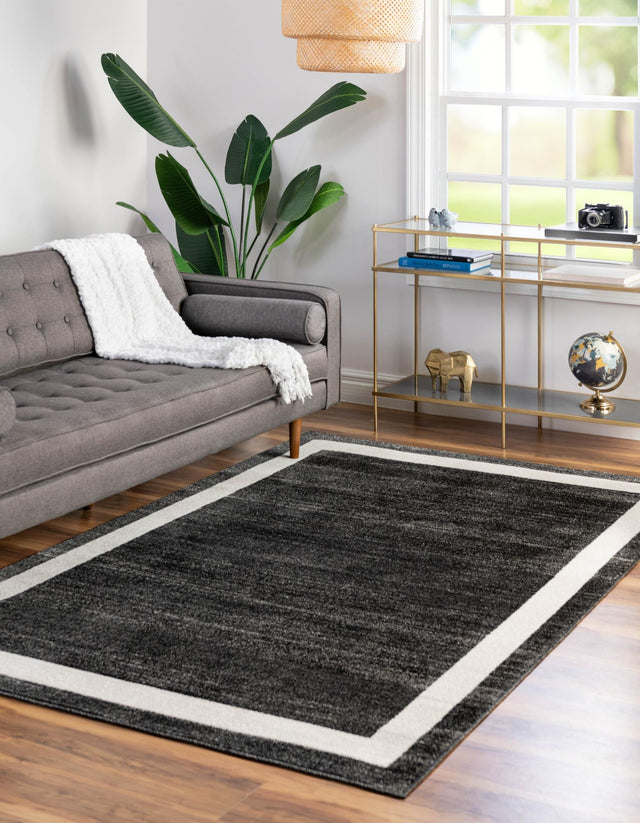 Black 7' 1 x 10' Del Mar Rectangle Area Rug 100% Polypropylene Easy Clean Stain Resistant Vivid Modern Carpet Mat for Home Decor Interior Designing for Sale at Rug Engine