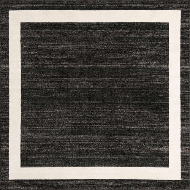 Black 7' 10 x 7' 10 Del Mar Square Area Rug 100% Polypropylene Easy Clean Stain Resistant Vivid Modern Carpet Mat for Home Decor Interior Designing for Sale at Rug Engine
