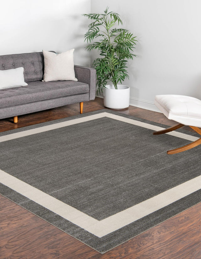 Gray 7' 10 x 7' 10 Del Mar Square Area Rug 100% Polypropylene Easy Clean Stain Resistant Vivid Modern Carpet Mat for Home Decor Interior Designing for Sale at Rug Engine
