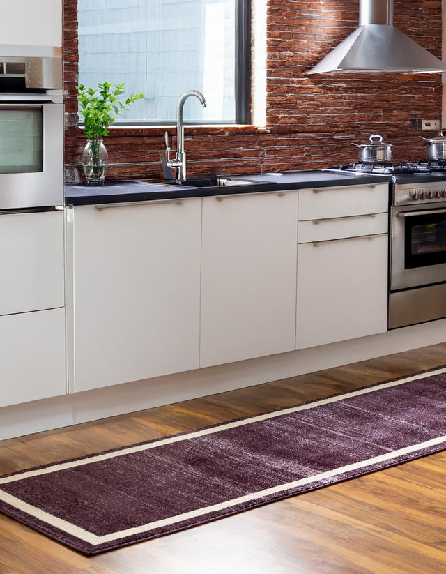 Violet 2' 7 x 10' Del Mar Runner Area Rug 100% Polypropylene Easy Clean Stain Resistant Vivid Modern Carpet Mat for Home Decor Interior Designing for Sale at Rug Engine