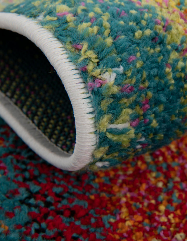 Multicolor 2' x 6' 1 Lyon Runner Area Rug Vivid Colorful Abstract Modern 100% Polypropylene Carpet for Living Room, Dining, Office for Sale at Rug Engine