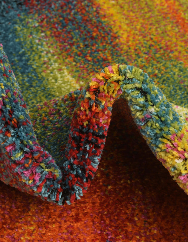 Multicolor 2' x 6' 1 Lyon Runner Area Rug Vivid Colorful Abstract Modern 100% Polypropylene Carpet for Living Room, Dining, Office for Sale at Rug Engine