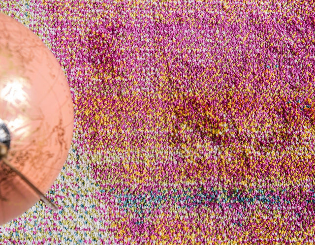 Multicolor 6' 1 x 6' 1 Lyon Round Area Rug Vivid Colorful Abstract Modern 100% Polypropylene Carpet for Living Room, Dining, Office for Sale at Rug Engine