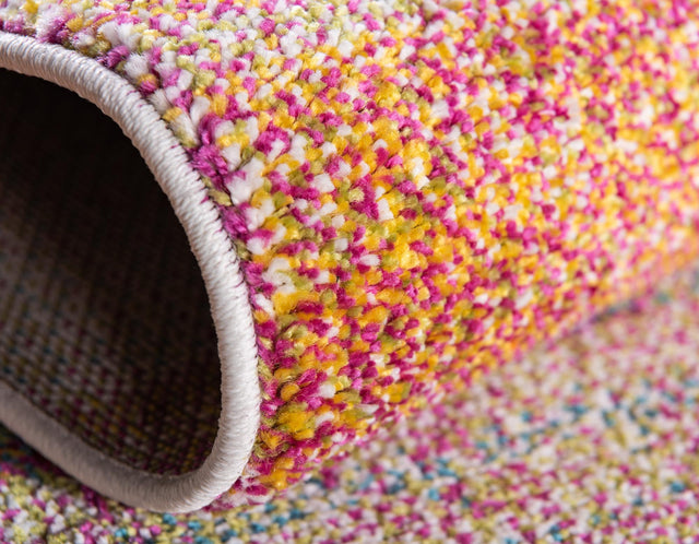 Multicolor 6' 1 x 6' 1 Lyon Round Area Rug Vivid Colorful Abstract Modern 100% Polypropylene Carpet for Living Room, Dining, Office for Sale at Rug Engine