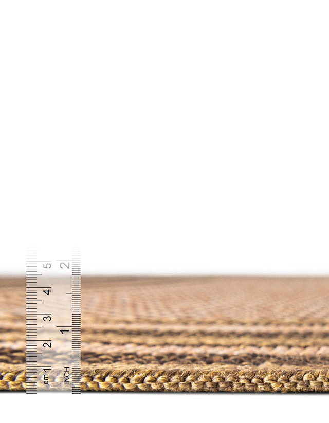 Light Brown 3' 3 x 5' Outdoor Border Rectangle Area Rug Weather Resistant for Patio, Deck, Terrace, Balcony, Porch