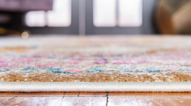 Beige 7' 1 x 10' Aurora Rectangle Area Rug 60% Polypropylene & 40% Polyester Living Dining Room Bedroom Office Modern Decor Carpet for Sale at Rug Engine
