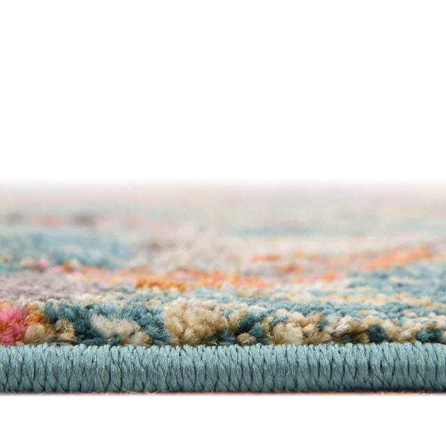 Blue 6' 1 x 6' 1 Aurora Round Area Rug 60% Polypropylene & 40% Polyester Living Dining Room Bedroom Office Modern Decor Carpet for Sale at Rug Engine