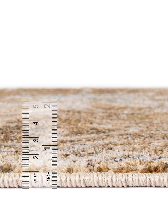 Light Brown 6' 1 x 6' 1 Aurora Round Area Rug 60% Polypropylene & 40% Polyester Living Dining Room Bedroom Office Modern Decor Carpet for Sale at Rug Engine