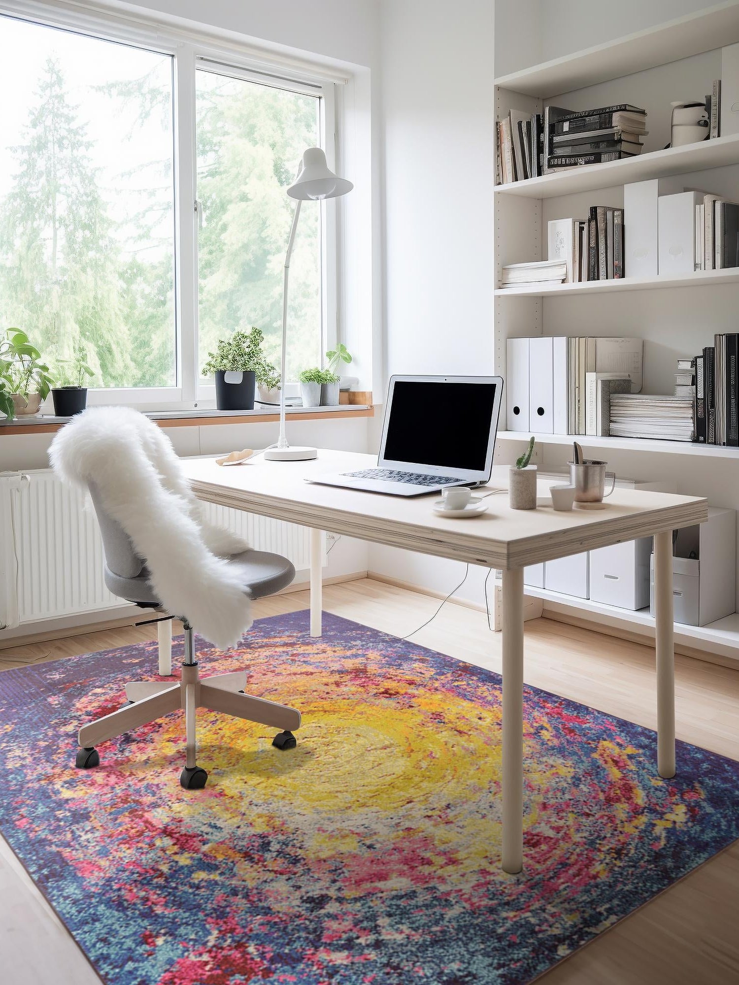 Multicolor 5' 1 x 8' Estrella Rectangle Area Rug 100% Polypropylene Non-Shedding Stain Resistant Carpet Colorful Modern Abstract Design Easy Clean for Home Decor for Sale at Rug Engine