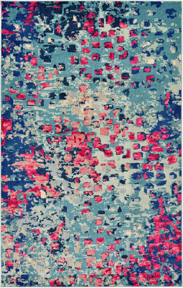 Blue 5' 1 x 8' Jardin Rectangle Area Rug 100% Polypropylene With Cotton Backing Colorful & Vivid Modern Carpet for Home Decor for Sale at Rug Engine