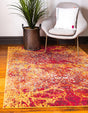 Red 7' 1 x 10' Estrella Rectangle Area Rug 100% Polypropylene Non-Shedding Stain Resistant Carpet Colorful Modern Abstract Design Easy Clean for Home Decor for Sale at Rug Engine