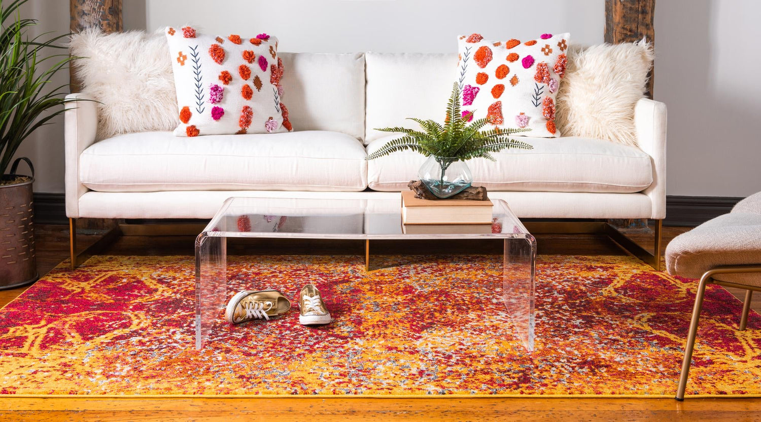 Red 7' 1 x 10' Estrella Rectangle Area Rug 100% Polypropylene Non-Shedding Stain Resistant Carpet Colorful Modern Abstract Design Easy Clean for Home Decor for Sale at Rug Engine