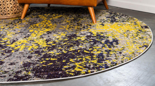 Multicolor 8' x 8' Estrella Round Area Rug 100% Polypropylene Non-Shedding Stain Resistant Carpet Colorful Modern Abstract Design Easy Clean for Home Decor for Sale at Rug Engine