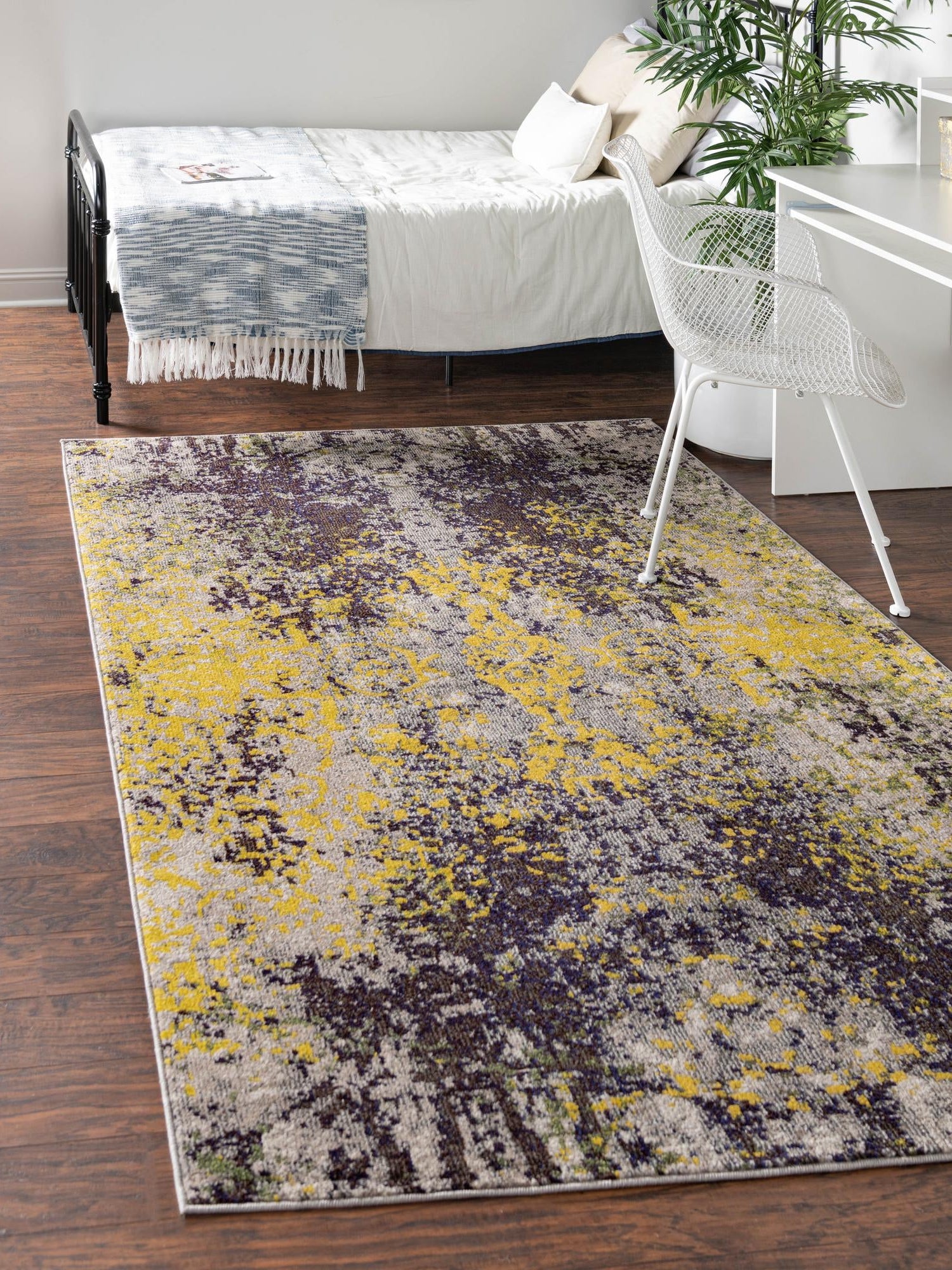 Multicolor 7' 1 x 10' Estrella Rectangle Area Rug 100% Polypropylene Non-Shedding Stain Resistant Carpet Colorful Modern Abstract Design Easy Clean for Home Decor for Sale at Rug Engine