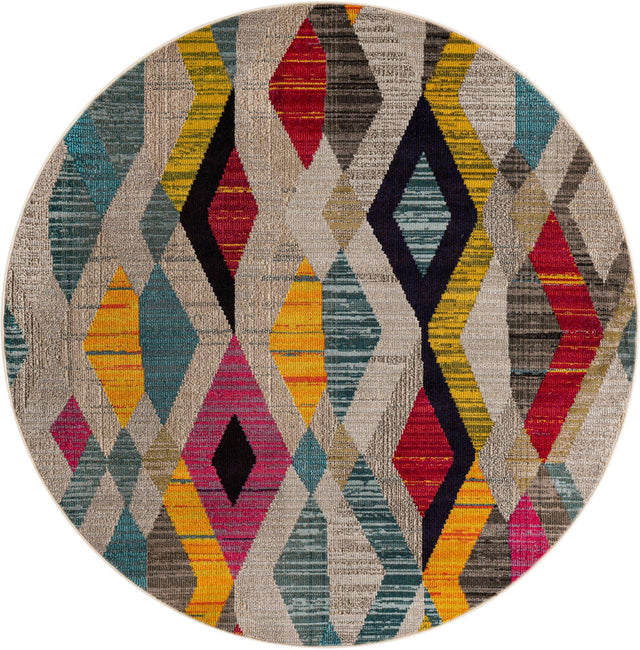 Multicolor 6' 1 x 6' 1 Sedona Round Area Rug
