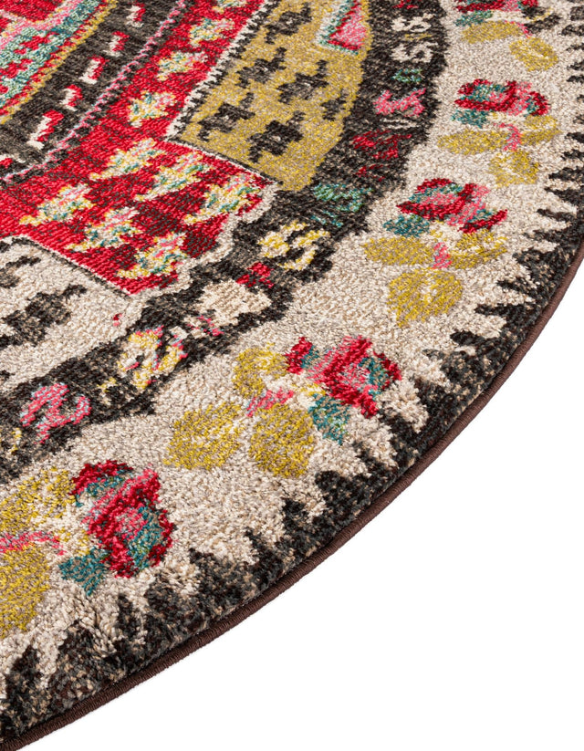 Multicolor 6' 1 x 6' 1 Sedona Round Area Rug Durable Long Lasting Carpet for Living Rooms, Kitchen, Bedrooms, Office Space, Dorms for Sale at Rug Engine