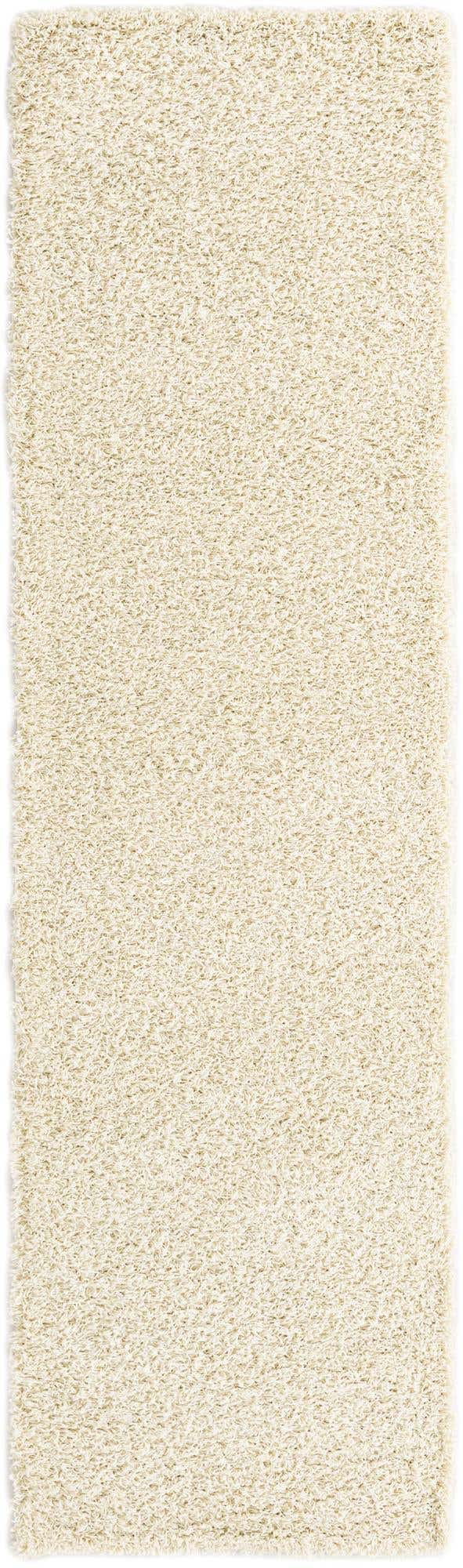 Pure Ivory 2' 7 x 10' Solid Shag Runner Area Rug Thick Soft Touch Fluffy & Plush Shaggy Pile Durable Minimalist Carpet for Classic Interior Design for Sale at Rug Engine