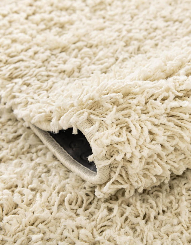 Pure Ivory 7' 10 x 7' 10 Solid Shag Square Area Rug Thick Soft Touch Fluffy & Plush Shaggy Pile Durable Minimalist Carpet for Classic Interior Design for Sale at Rug Engine