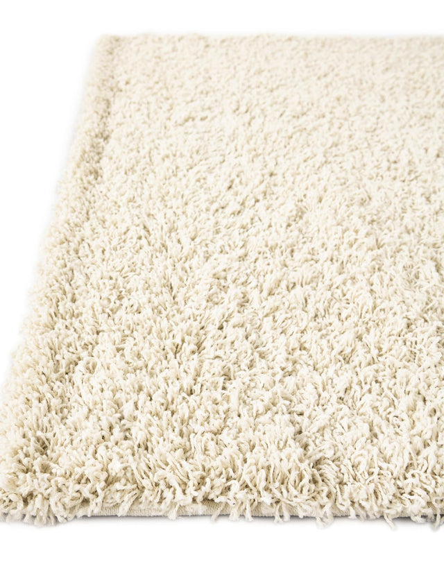 Pure Ivory 5' 3 x 8' Solid Shag Rectangle Area Rug Thick Soft Touch Fluffy & Plush Shaggy Pile Discounted Clearance Final Sale