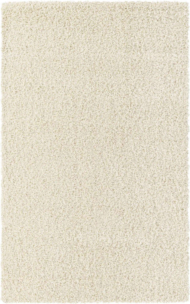 Pure Ivory 5' 3 x 8' Solid Shag Rectangle Area Rug Thick Soft Touch Fluffy & Plush Shaggy Pile Discounted Clearance Final Sale