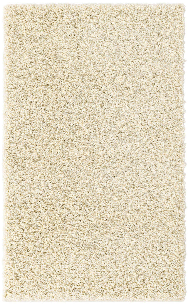 Pure Ivory 3' 1 x 5' 3 Solid Shag Rectangle Area Rug Thick Soft Touch Fluffy & Plush Shaggy Pile Durable Minimalist Carpet for Classic Interior Design for Sale at Rug Engine