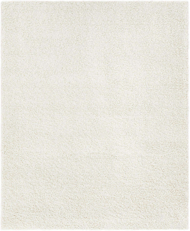 Pure Ivory 7' 10 x 10' Solid Shag Rectangle Area Rug Thick Soft Touch Fluffy & Plush Shaggy Pile Discounted Clearance Final Sale