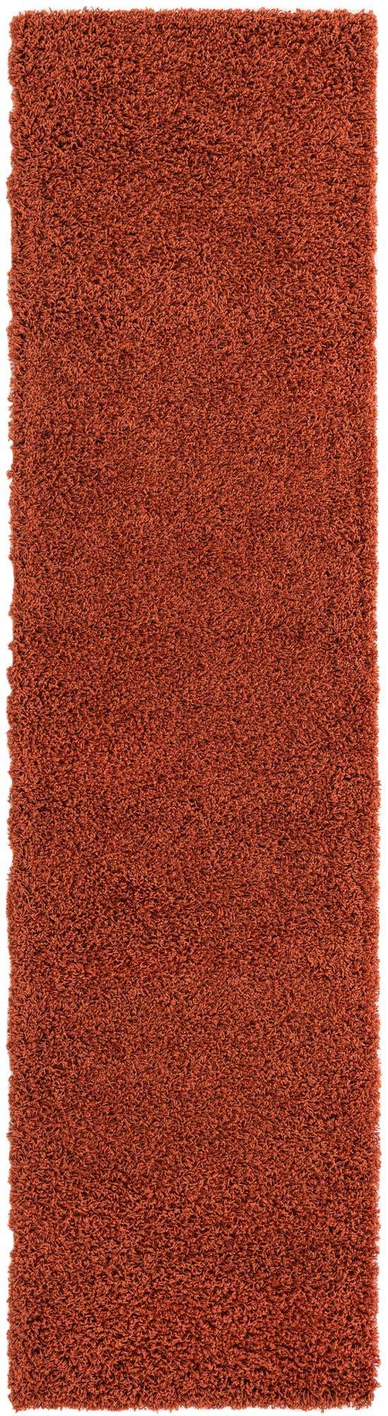 Terracotta 2' 7 x 10' Solid Shag Runner Area Rug Thick Soft Touch Fluffy & Plush Shaggy Pile Durable Minimalist Carpet for Classic Interior Design for Sale at Rug Engine