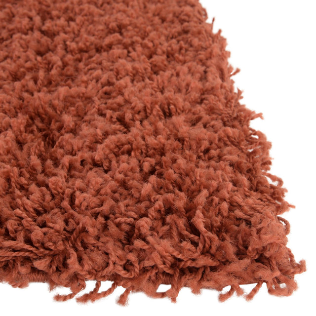 Terracotta 6' 1 x 9' Solid Shag Rectangle Area Rug Thick Soft Touch Fluffy & Plush Shaggy Pile Durable Minimalist Carpet for Classic Interior Design for Sale at Rug Engine