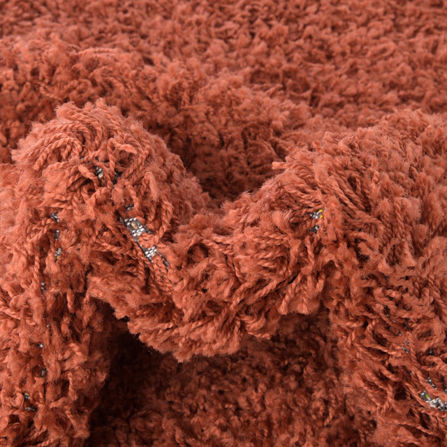 Terracotta 2' x 3' 1 Solid Shag Rectangle Area Rug Thick Soft Touch Fluffy & Plush Shaggy Pile Discounted Clearance Final Sale