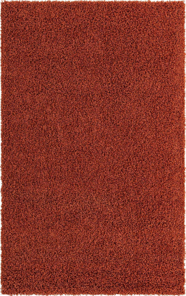 Terracotta 5' 3 x 8' Solid Shag Rectangle Area Rug Thick Soft Touch Fluffy & Plush Shaggy Pile Discounted Clearance Final Sale
