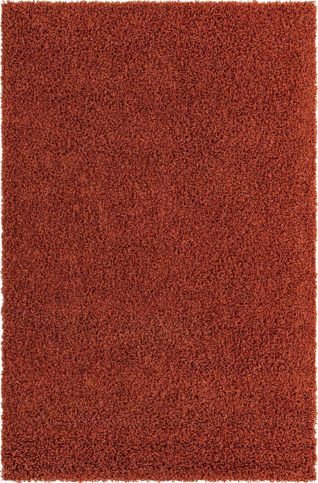 Terracotta 6' 1 x 9' Solid Shag Rectangle Area Rug Thick Soft Touch Fluffy & Plush Shaggy Pile Durable Minimalist Carpet for Classic Interior Design for Sale at Rug Engine