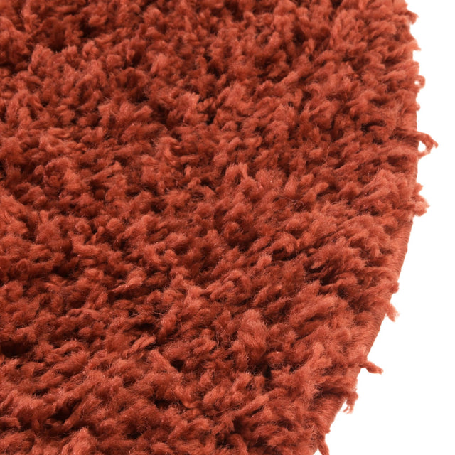 Terracotta 6' 1 x 6' 1 Solid Shag Round Area Rug Thick Soft Touch Fluffy & Plush Shaggy Pile