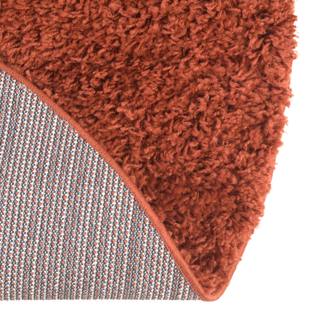 Terracotta 7' 10 x 7' 10 Solid Shag Round Area Rug Thick Soft Touch Fluffy & Plush Shaggy Pile Durable Minimalist Carpet for Classic Interior Design for Sale at Rug Engine