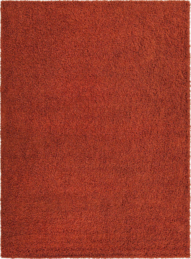 Terracotta 9' x 12' Solid Shag Rectangle Area Rug Thick Soft Touch Fluffy & Plush Shaggy Pile Durable Minimalist Carpet for Classic Interior Design for Sale at Rug Engine