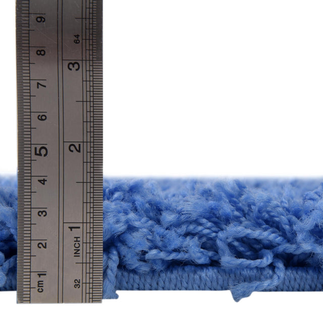 Periwinkle Blue 7' 10 x 7' 10 Solid Shag Square Area Rug Thick Soft Touch Fluffy & Plush Shaggy Pile