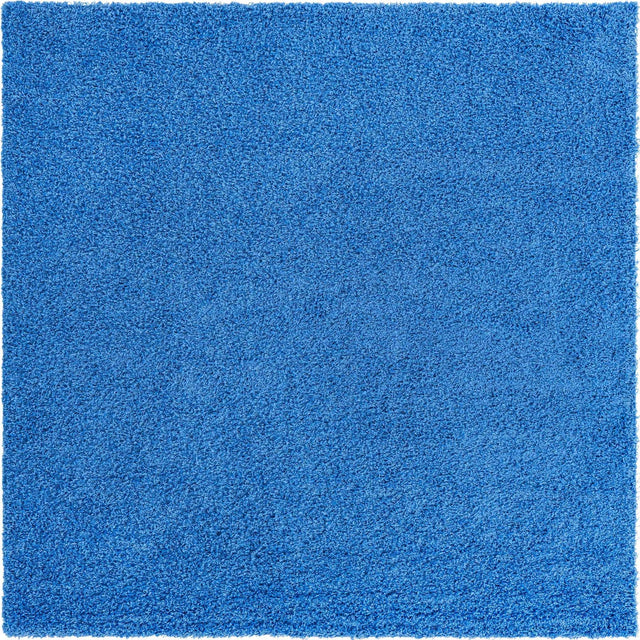 Periwinkle Blue 7' 10 x 7' 10 Solid Shag Square Area Rug Thick Soft Touch Fluffy & Plush Shaggy Pile