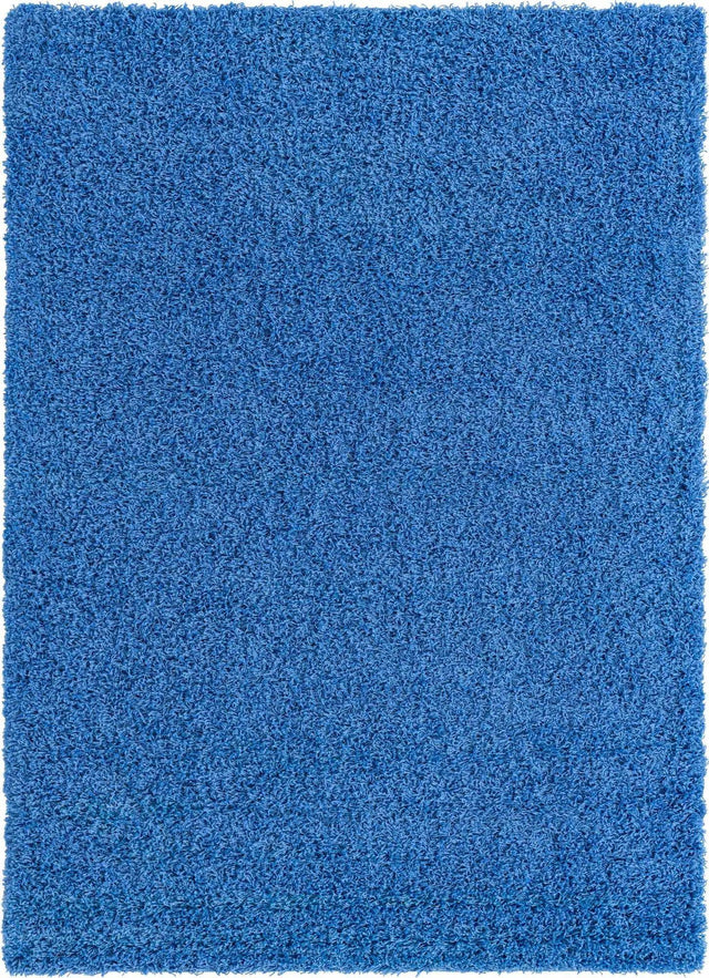 Periwinkle Blue 7' 1 x 10' Solid Shag Rectangle Area Rug Thick Soft Touch Fluffy & Plush Shaggy Pile Durable Minimalist Carpet for Classic Interior Design for Sale at Rug Engine