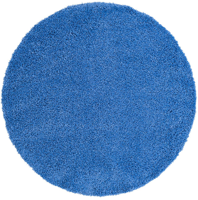 Periwinkle Blue 6' 1 x 6' 1 Solid Shag Round Area Rug Thick Soft Touch Fluffy & Plush Shaggy Pile Durable Minimalist Carpet for Classic Interior Design for Sale at Rug Engine