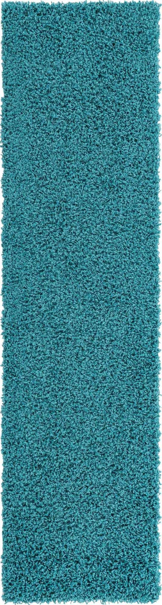 Deep Aqua Blue 2' 7 x 10' Solid Shag Runner Area Rug Thick Soft Touch Fluffy & Plush Shaggy Pile Durable Minimalist Carpet for Classic Interior Design for Sale at Rug Engine